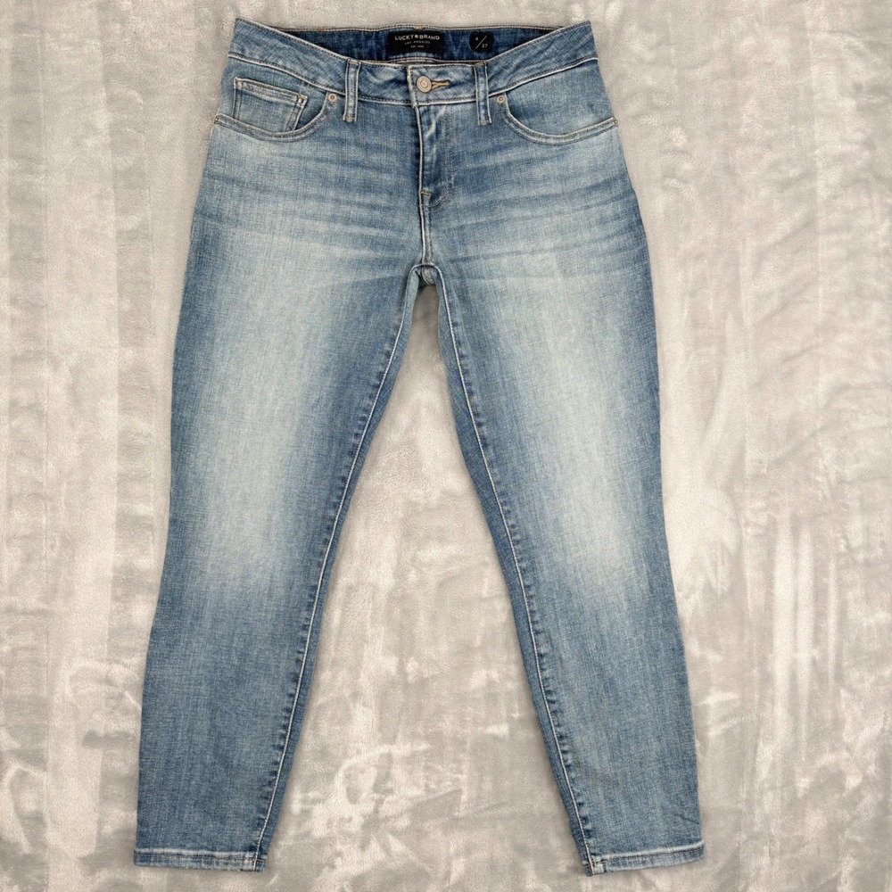 Lucky Brand Jeans Womens 4/27 Fits 28x25.5 Blue Lolita Crop Low Rise Skinny